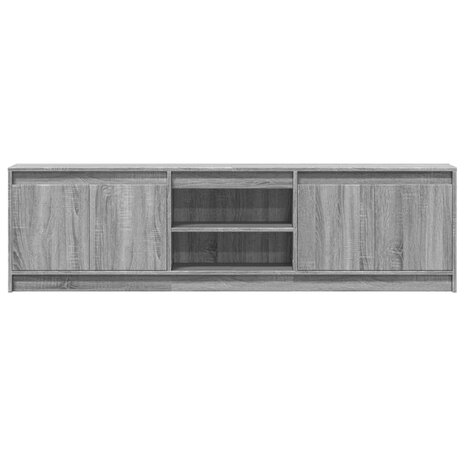 Tv-meubel met LED 180x34x50 cm bewerkt hout grijs sonoma eiken 6