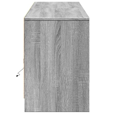 Tv-meubel met LED 180x34x50 cm bewerkt hout grijs sonoma eiken 7