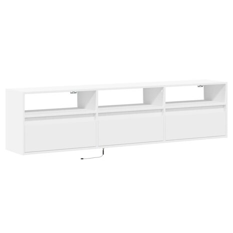 Tv-wandmeubel met LED-verlichting 180x31x45 cm wit 3