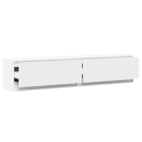 Tv-wandmeubel met LED-verlichting 180x31x38 cm wit 9