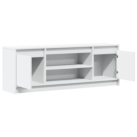 Tv-meubel met LED 139,5x34x50 cm bewerkt hout wit 9