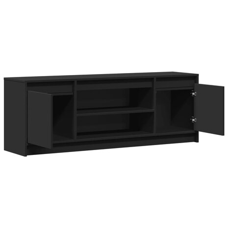 Tv-meubel met LED 139,5x34x50 cm bewerkt hout zwart 9