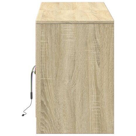 Tv-meubel met LED 139,5x34x50 cm bewerkt hout sonoma eikenkleur 7