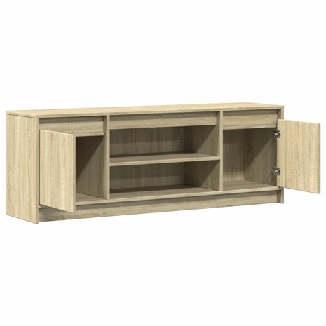 Tv-meubel met LED 139,5x34x50 cm bewerkt hout sonoma eikenkleur 9