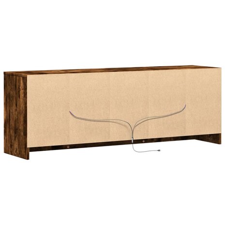 Tv-meubel met LED 139,5x34x50 cm bewerkt hout gerookt eiken 8