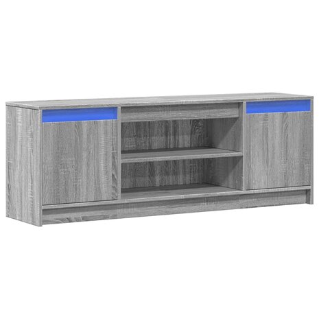 Tv-meubel met LED 139,5x34x50 cm bewerkt hout grijs sonoma 3