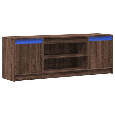 Tv-meubel met LED 139,5x34x50 cm bewerkt hout bruin eikenkleur 3