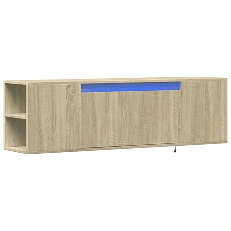 Tv-wandmeubel met LED-verlichting 135x31x39,5 cm sonoma eiken 3