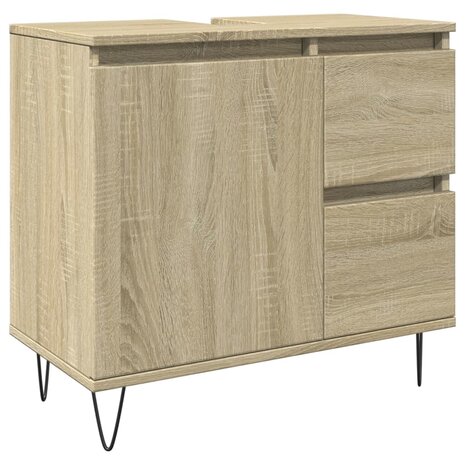 Badkamerkast 65x33x60 cm bewerkt hout sonoma eikenkleurig 2