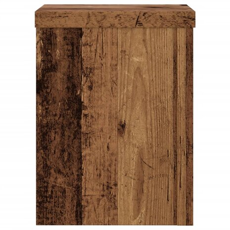 Plantenstandaards 2 st 15x15x20 cm bewerkt hout oud houtkleurig 6