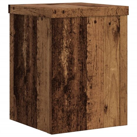 Plantenstandaards 2 st 15x15x20 cm bewerkt hout oud houtkleurig 7