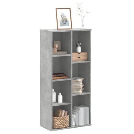 Boekenkast 50x25x105 cm bewerkt hout betongrijs 1