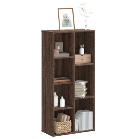 Boekenkast 50x25x105 cm bewerkt hout bruin eikenkleurig 1