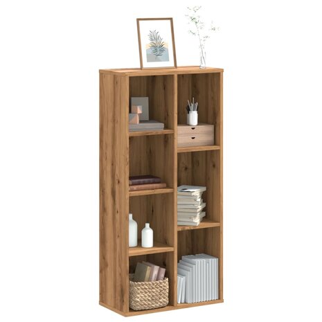 Boekenkast 50x25x105 cm bewerkt hout artisanaal eikenkleurig 1