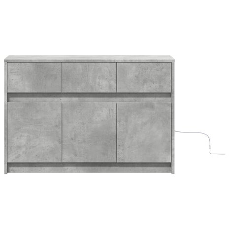 Tv-meubel met LED 91x34x61 cm bewerkt hout betongrijs 6