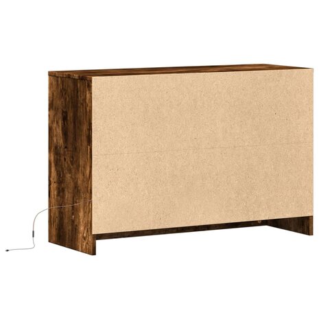 Tv-meubel met LED 91x34x61 cm bewerkt hout gerookt eikenkleur 8