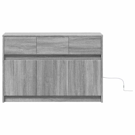 Tv-meubel met LED 91x34x61 cm bewerkt hout grijs sonoma eiken 6