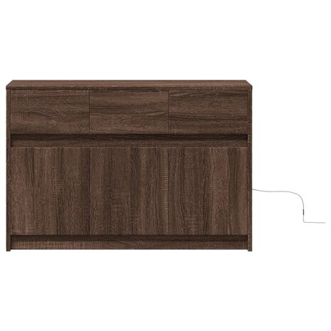 Tv-meubel met LED 91x34x61 cm bewerkt hout bruin eikenkleurig 6