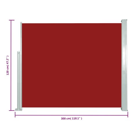 Windscherm uittrekbaar 120x300 cm rood 7