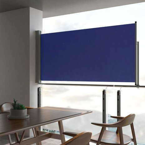 Tuinscherm uittrekbaar 120x300 cm blauw 1