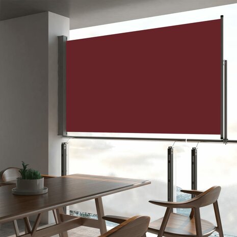 Tuinscherm uittrekbaar 140x300 cm rood 1