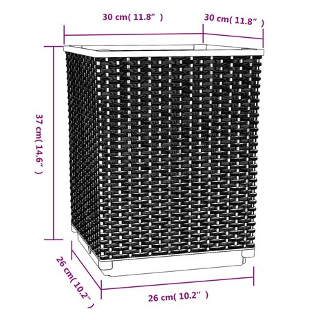 Plantenbakken 2 st 30x30x37 cm polypropeen wit 8