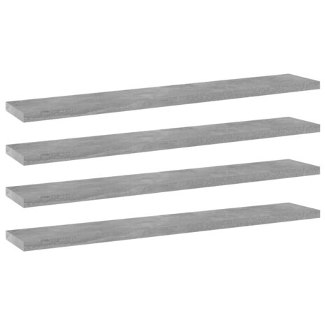 Wandschappen 4 st 60x10x1,5 cm bewerkt hout betongrijs 1