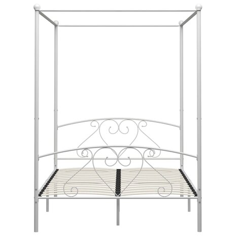 Hemelbedframe metaal wit 160x200 cm  3