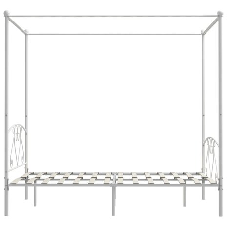 Hemelbedframe metaal wit 160x200 cm  4