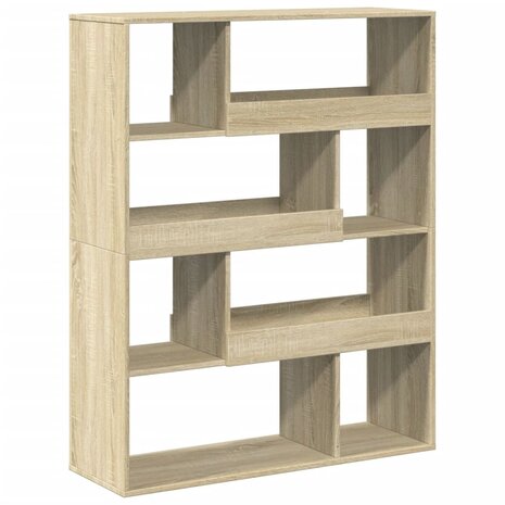 Boekenkast 100x33x125,5 cm bewerkt hout sonoma eikenkleurig 2