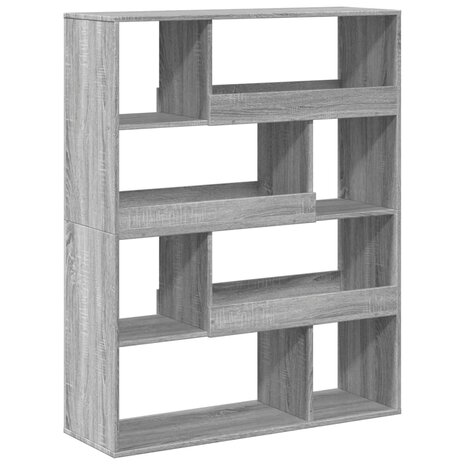 Boekenkast 100x33x125,5 cm bewerkt hout grijs sonoma eikenkleur 2