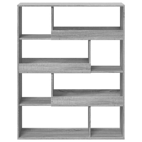 Boekenkast 100x33x125,5 cm bewerkt hout grijs sonoma eikenkleur 4