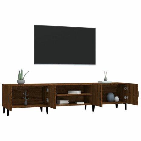 Tv-meubel 180x31,5x40 cm bewerkt hout bruin eikenkleur 5