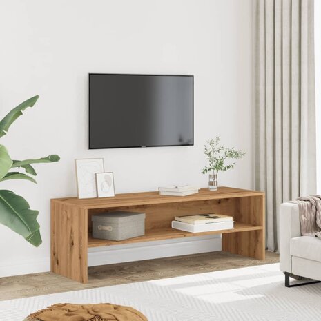 Tv-meubel 120x40x40 cm bewerkt hout artisanaal eikenkleurig 1