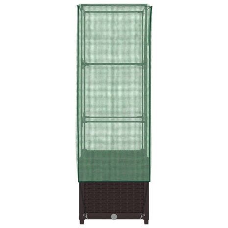 Plantenbak verhoogd met kashoes 40x40x139 cm rattanlook 5