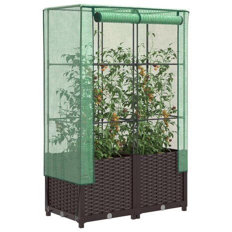 Plantenbak verhoogd met kashoes 80x40x138 cm rattanlook 1