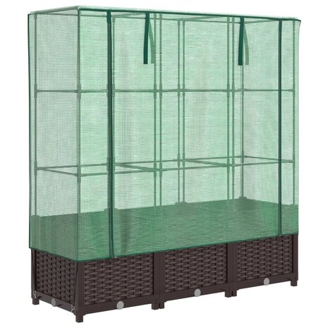 Plantenbak verhoogd met kashoes 120x40x138 cm rattanlook 2