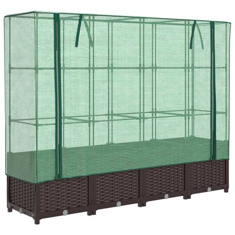 Plantenbak verhoogd met kashoes 160x40x138 cm rattanlook 2