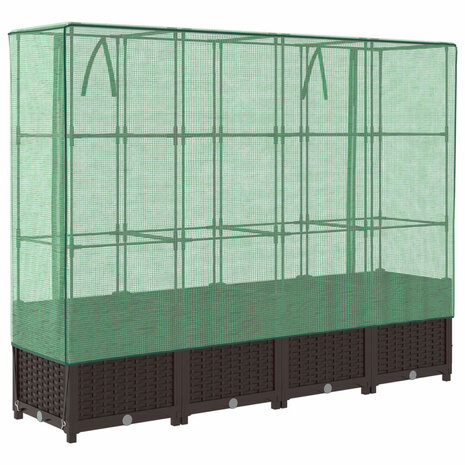 Plantenbak verhoogd met kashoes 160x40x138 cm rattanlook 6