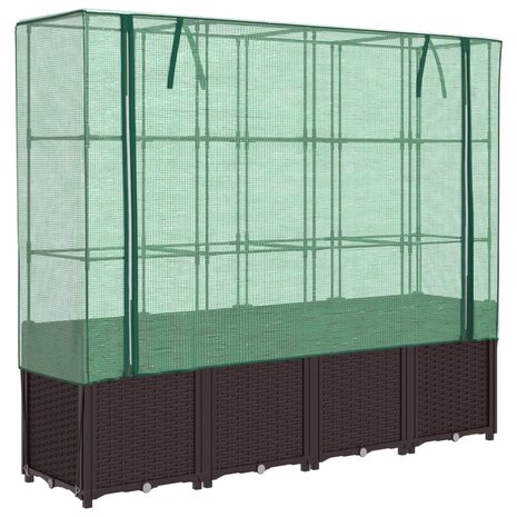 Plantenbak verhoogd met kashoes 160x40x153 cm rattanlook 2