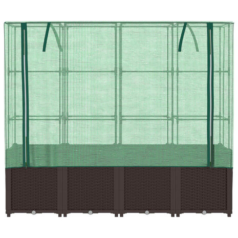 Plantenbak verhoogd met kashoes 160x40x153 cm rattanlook 4