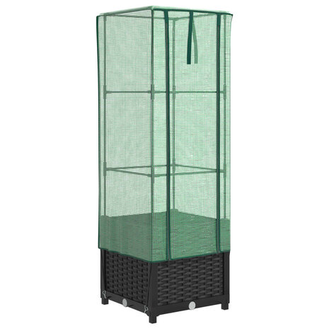 Plantenbak verhoogd met kashoes 40x40x139 cm rattanlook 2