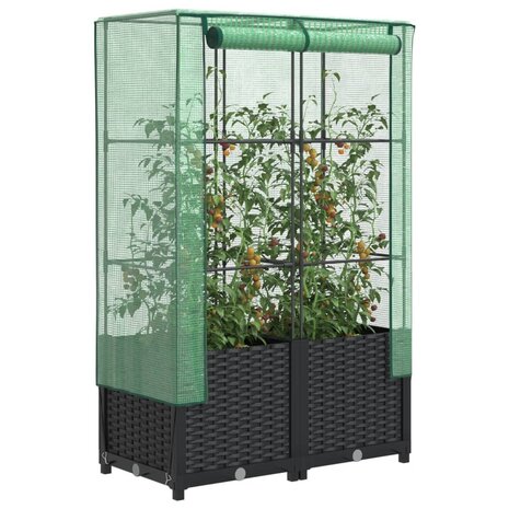 Plantenbak verhoogd met kashoes 80x40x138 cm rattanlook 1