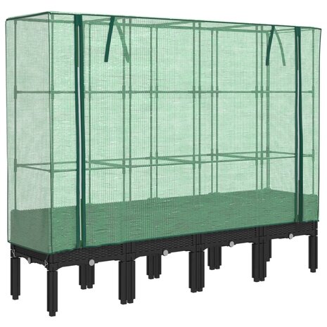 Plantenbak verhoogd met kashoes 160x40x140 cm rattanlook 2