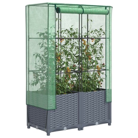 Plantenbak verhoogd met kashoes 80x40x138 cm rattanlook 1