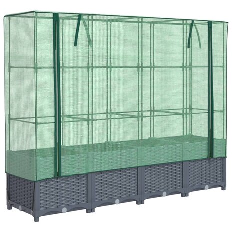 Plantenbak verhoogd met kashoes 160x40x138 cm rattanlook 2