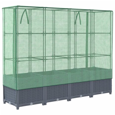 Plantenbak verhoogd met kashoes 160x40x138 cm rattanlook 6