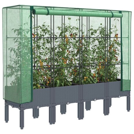 Plantenbak verhoogd met kashoes 160x40x140 cm rattanlook 1