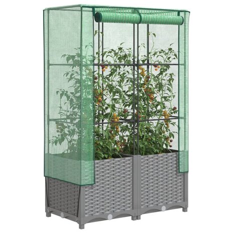 Plantenbak verhoogd met kashoes 80x40x138 cm rattanlook 1