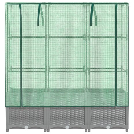 Plantenbak verhoogd met kashoes 120x40x138 cm rattanlook 4